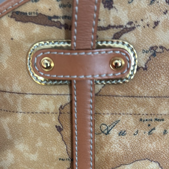 Alviero Martini Tan Map Print Women's Bag - Picture 6 of 11